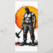 Krieger Barbar mittelalterliche Fantasie hummerFla Menükarte (Vorderseite)