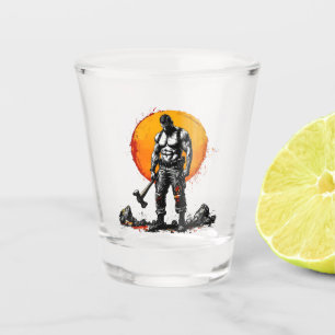 Krieger Barbar mittelalterliche Fantasie HummeShot Schnapsglas