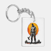 Krieger-Barbar mittelalterliche FantasieAkryllisch Schlüsselanhänger (Vorderseite links)