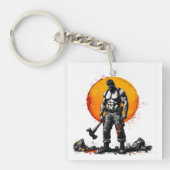 Krieger-Barbar mittelalterliche FantasieAkryllisch Schlüsselanhänger (Vorderseite)