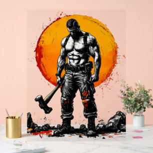 Krieger barbarische mittelalterliche Fantasie Humm Acrylschild