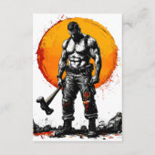 Krieger barbarische mittelalterliche Fantasie Humm Begleitkarte (Vorderseite)