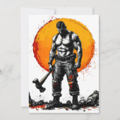 Krieger barbarische mittelalterliche Fantasie Humm Einladung (Vorderseite)