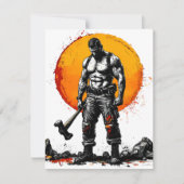 Krieger barbarische mittelalterliche Fantasie Humm Feiertagskarte (Vorderseite)