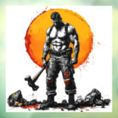 Krieger barbarische mittelalterliche Fantasie Humm Fensteraufkleber (Blatt 3)