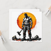 Krieger barbarische mittelalterliche Fantasie Humm Karte (Vorderseite/Rückseite Beispiel)