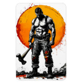 Krieger barbarische mittelalterliche Fantasie Humm Magnet (Vertikal)