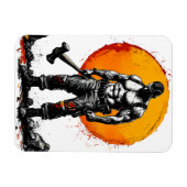 Krieger barbarische mittelalterliche Fantasie Humm Magnet (Horizontal)