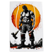 Krieger barbarische mittelalterliche Fantasie Humm Mittlere Geschenktüte (Vorderseite)