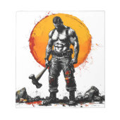 Krieger barbarische mittelalterliche Fantasie Humm Notizblock (Vorderseite)