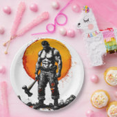 Krieger barbarische mittelalterliche Fantasie Humm Pappteller (Party)