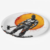 Krieger barbarische mittelalterliche Fantasie Humm Pappteller (Schrägansicht)