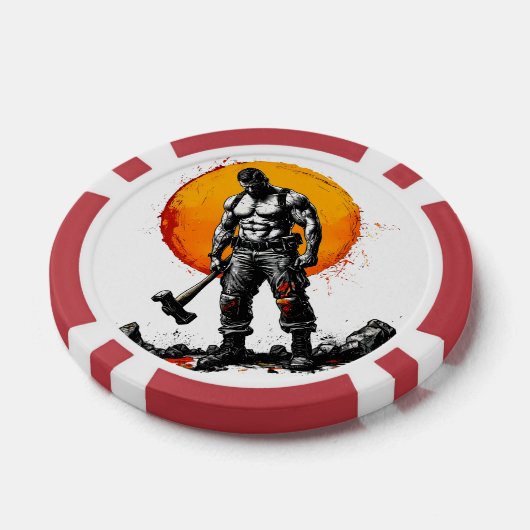 Krieger barbarische mittelalterliche Fantasie Humm Pokerchips (Einzeln)