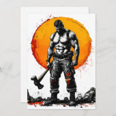 Krieger barbarische mittelalterliche Fantasie Humm Programm (Vorne/Hinten)