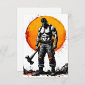 Krieger barbarische mittelalterliche Fantasie Humm RSVP Karte (Vorne/Hinten)