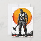 Krieger barbarische mittelalterliche Fantasie Humm Save The Date (Vorderseite)