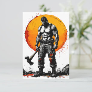 Krieger barbarische mittelalterliche Fantasie Humm Save The Date