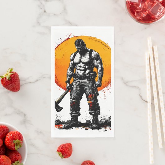 Krieger barbarische mittelalterliche Fantasie Humm Serviette (Beispiel)