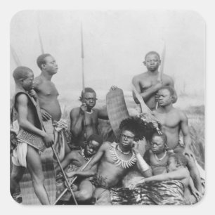 Krieger, Belgischer Kongo, 1894 Quadratischer Aufkleber