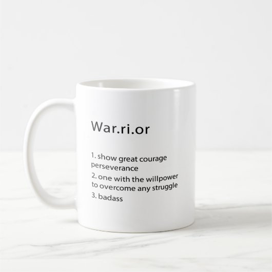 Krieger, Benutzerdefiniertes Krieger-Geschenk, Ano Kaffeetasse (Links)