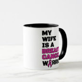 Krieger/Block/Ehefrau...Brustkrebs Tasse (VorderseiteRechts)