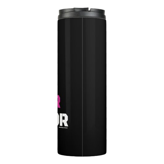 Krieger/Block/Ich bin...Brustkrebs Thermosbecher (Rückseite)