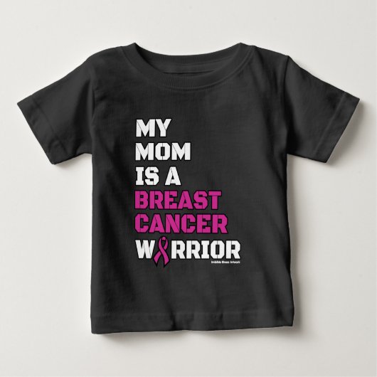 Krieger/Block/Mama...Brustkrebs Baby T-shirt (Vorderseite)
