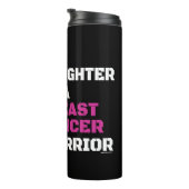 Krieger/Block/Tochter...Brustkrebs Thermosbecher (Nach rechts gedreht)