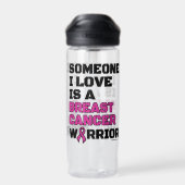 Krieger/Blocker/Jemand I Liebe...Brustkrebs Trinkflasche (Rückseite)