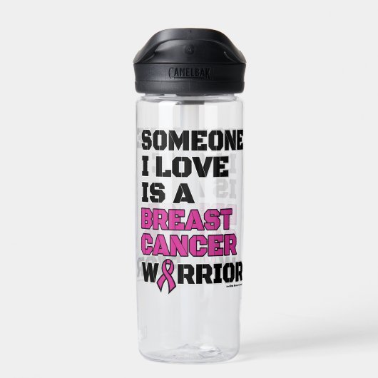 Krieger/Blocker/Jemand I Liebe...Brustkrebs Trinkflasche (Rückseite)