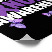 Krieger Butterfly Lila Bauchspeicheldrüsenkrebs Poster (Ecke)