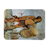 Krieger der Komanche mit Schild, Lanze und Bogen u Magnet (Horizontal)