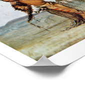 Krieger der Komanche mit Schild, Lanze und Bogen u Poster (Ecke)