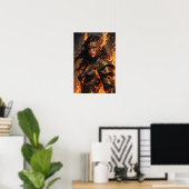 Krieger des Fantasy-Posters Feuer Poster (Heimbüro)