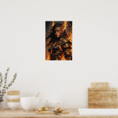 Krieger des Fantasy-Posters Feuer Poster (Küche)