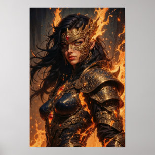 Krieger des Fantasy-Posters Feuer Poster