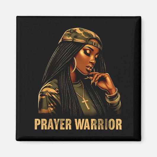 Krieger des Gebets schwarze Frau Camo christlicher Magnet (Vorne)