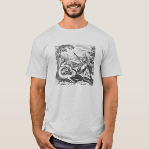 Krieger des mittelalterlichen Drachen T-Shirt