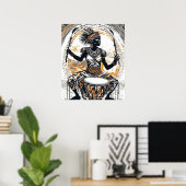 Krieger des Rhythmus - Stammestrommel Königin in B Poster (Heimbüro)