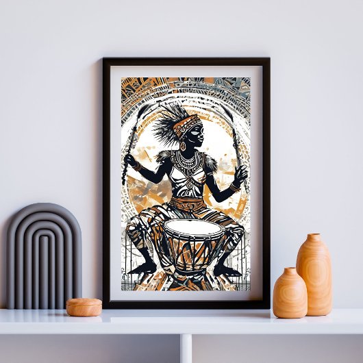 Krieger des Rhythmus - Stammestrommel Königin in B Poster