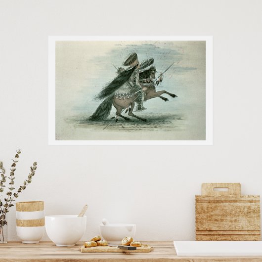 Krieger des Stammes der Kruge (w/c auf Papier) Poster (Küche)