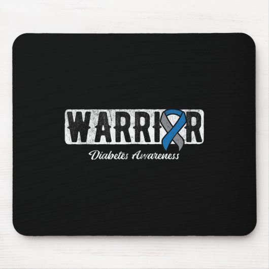 Krieger Diabetes-Bewusstsein Mousepad (Vorne)