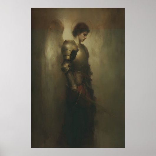 Krieger Erzengel Michael in Rüstung, christliche W Poster (Vorne)