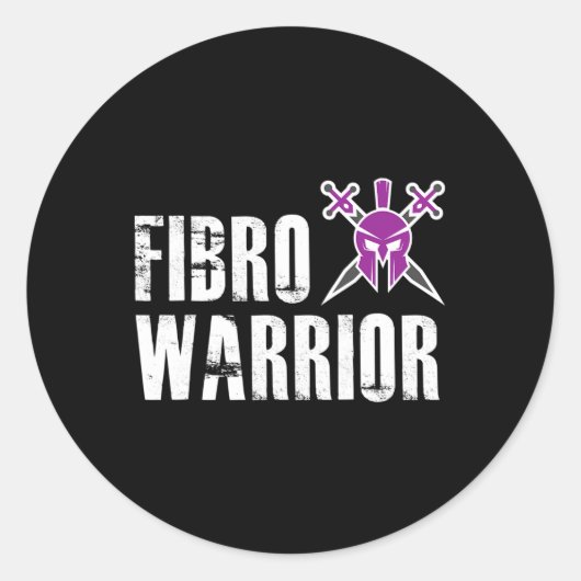 Krieger - Fibromyalgie - Kampf gegen das Bewusstse Runder Aufkleber (Vorderseite)