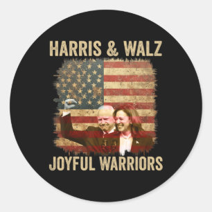 Krieger für Kamala Harris Tim Walz 2024 1 Runder Aufkleber