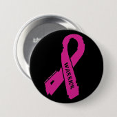 Krieger/gerissenes Band...Brustkrebs Button (Vorne & Hinten)