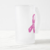Krieger/gerissenes Band...Brustkrebs Mattglas Bierglas (VorderseiteRechts)