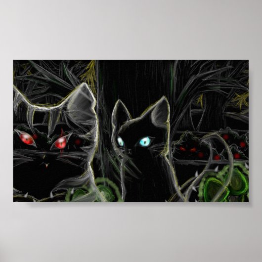 Krieger Hawfrost und Tigerstar - Der dunkle Wald Poster (Vorne)