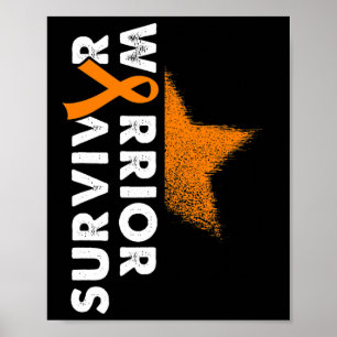 Krieger Hoffnung Orange Band Leukämie Blutkrebs A Poster
