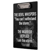 Krieger - Ich bin der Sturm - Löwentier Motivieren Klemmbrett (Links)